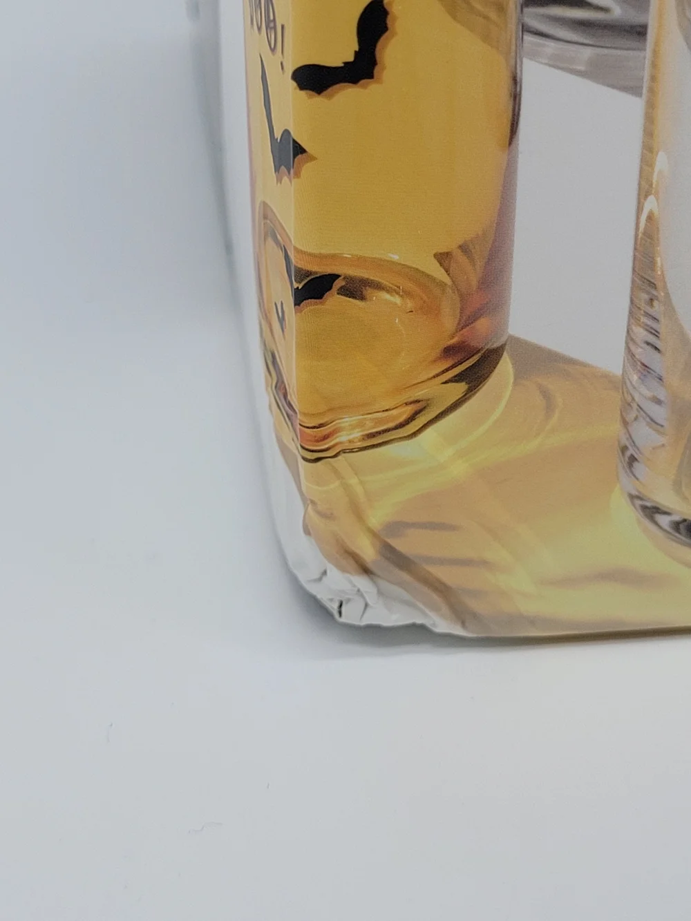 Oneida Vintro Halloween Glass Tumbler Set 4 Clear Black Skull Bat Skeleton NEW